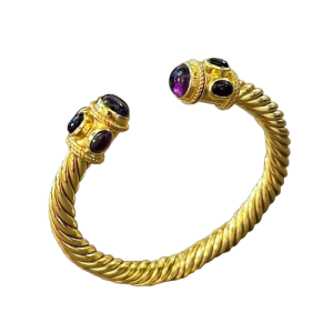 Bracelet jonc torsadé améthyste